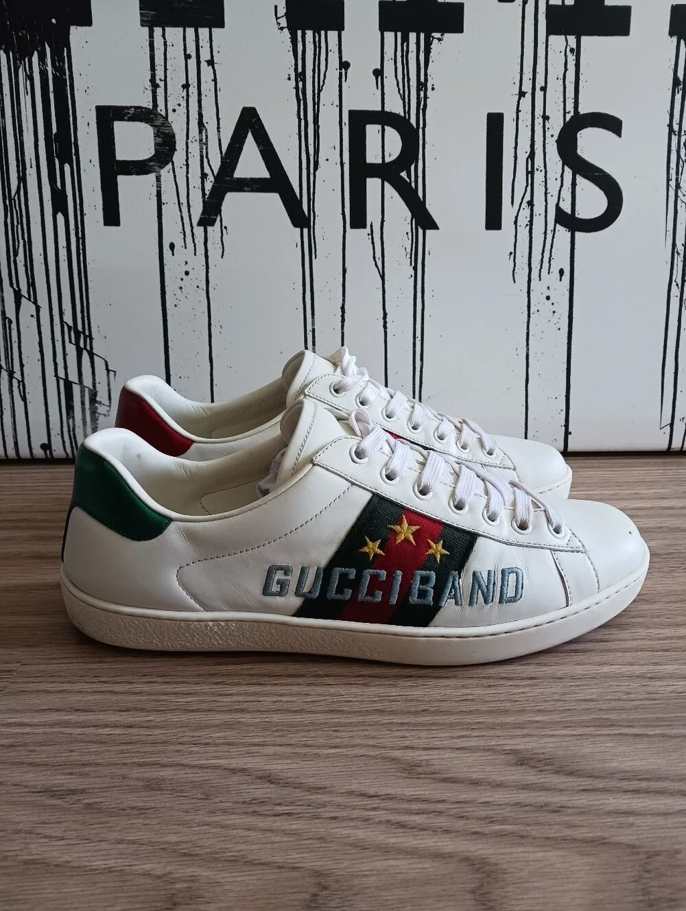 Gucci Ace Sneakers With Gucci Band Embroidery  Size 7